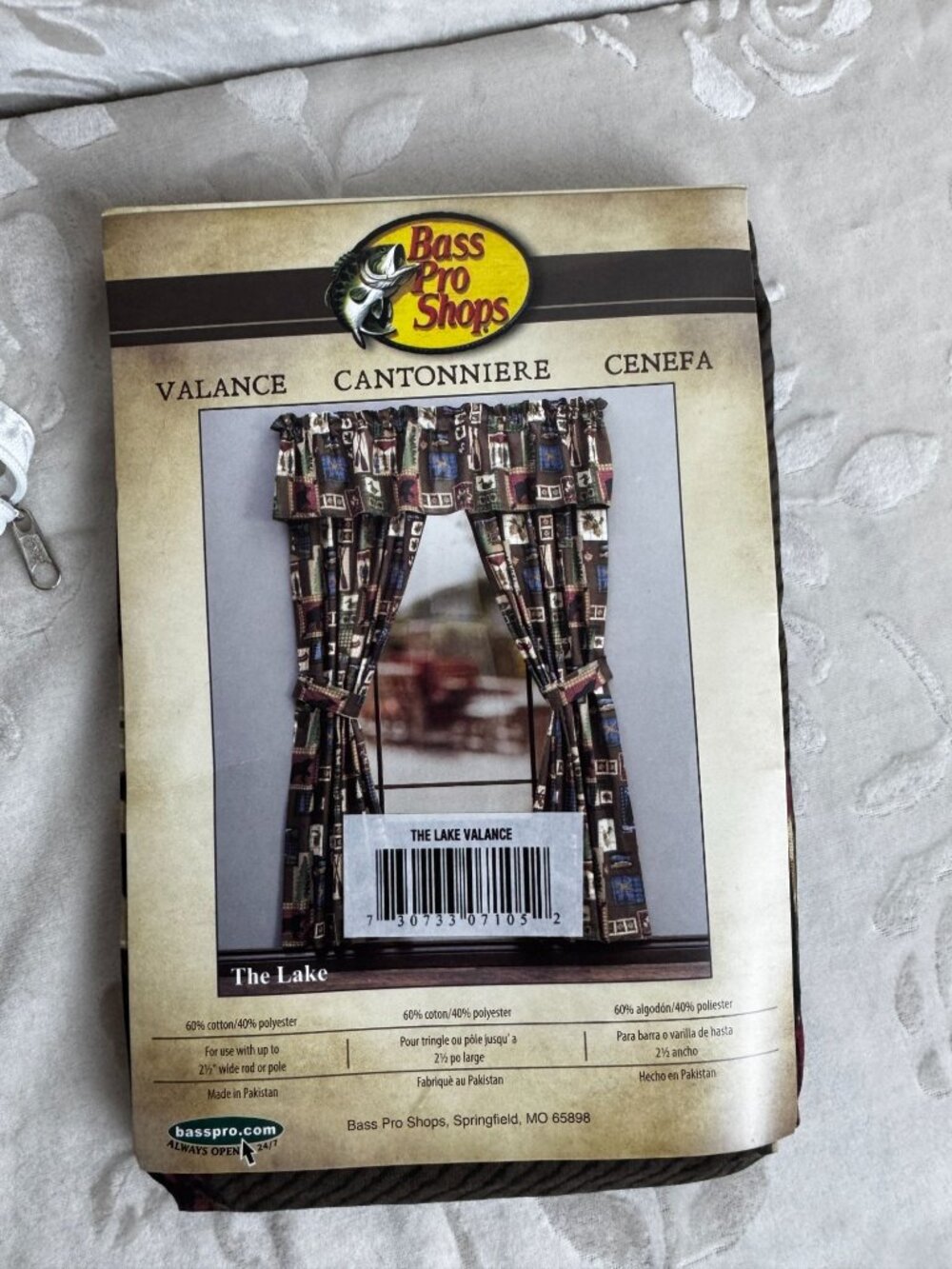 The Lake Window Valance 88"x18" By Bass Pro Shops Rustic Lodge Pattern